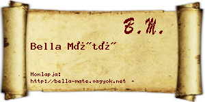 Bella Máté névjegykártya